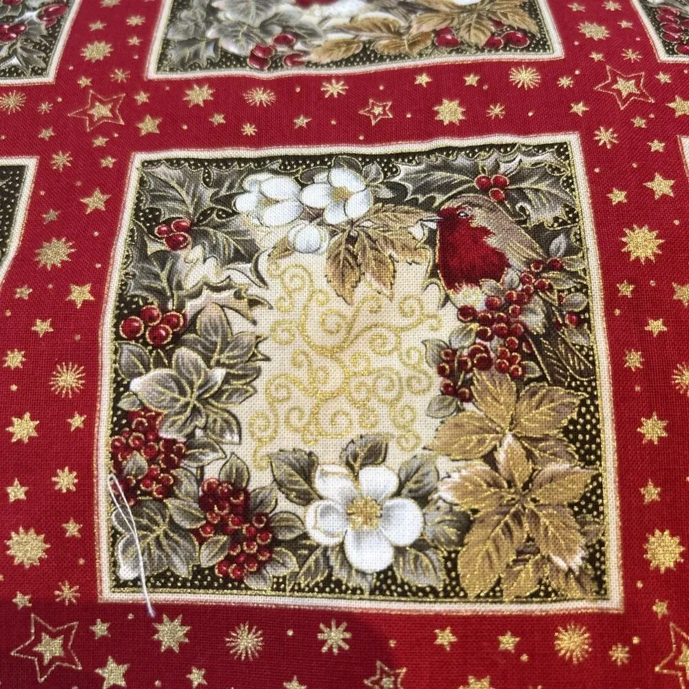 Spirit of Christmas Birds Florals Cotton Quilting Fabric 3